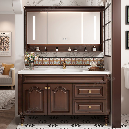 美式橡木浴室柜组合智能卫浴柜