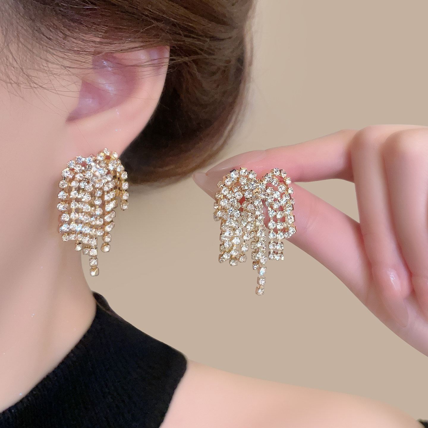 闪钻烟花流苏耳环女气质大气显脸瘦耳坠耳钉新款百搭新娘宴会耳饰,饰品/流行首饰/时尚饰品新,耳环,淘宝优惠券,粉丝福利购,淘宝优惠卷