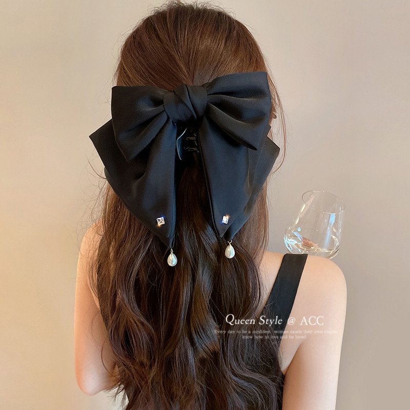 复古珍珠蝴蝶结发夹女后脑勺半扎发抓夹优雅气质鲨鱼夹发卡头饰夏,饰品/流行首饰/时尚饰品新,发饰,淘宝优惠券,粉丝福利购,淘宝优惠卷