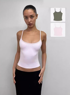现货Tankair美式辣妹纯欲性感弹力小吊带背心健身运动亲肤软糯夏