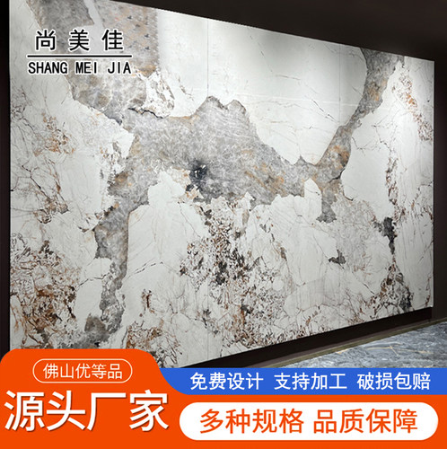 潘多拉岩板电视背景墙1200x2400沙发客厅艺术大理石连纹大板定制
