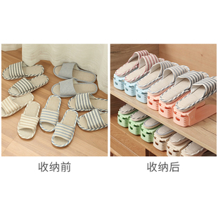 速发16个可调节鞋架各托鞋柜收纳架器鞋种家用省空间子整理神双层