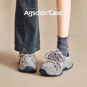 奥古狮登老爹鞋女款2026新款春夏季透气网面厚底超火情侣运动鞋男