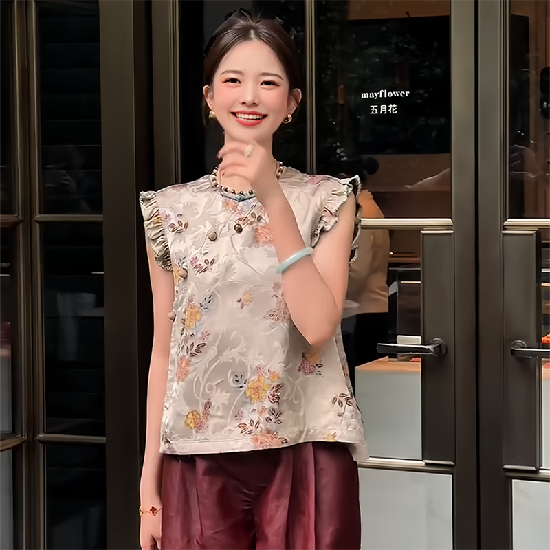 新中式娃娃版娇俏气质国潮上衣