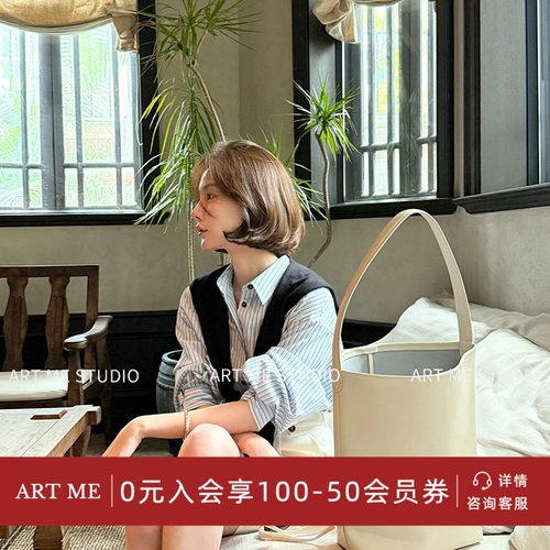 ARTME瓜瓜竖条纹修身慵懒感衬衫