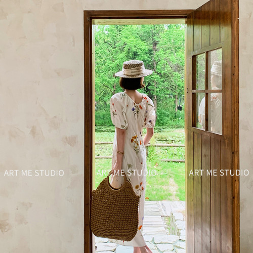 ARTME瓜瓜野菊漫夏田园风连衣裙