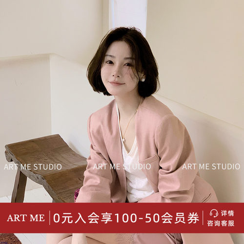 天丝V领轻奢品质控两色西装外套