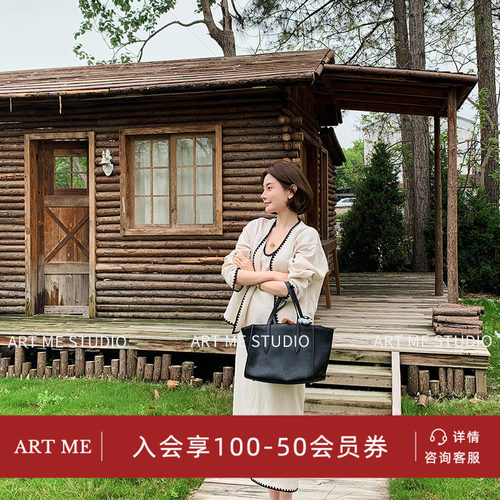 ARTME瓜瓜白栀织边外套连衣裙