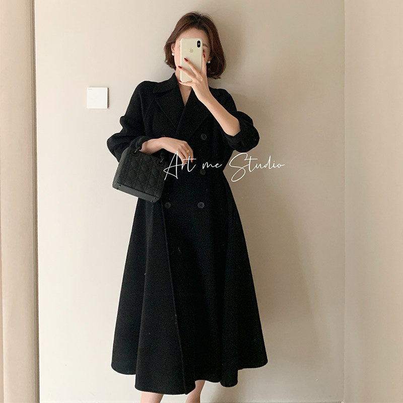 artme 瓜瓜呀 战袍 25春季新款两色I00%羊毛大衣中长款毛呢外套
