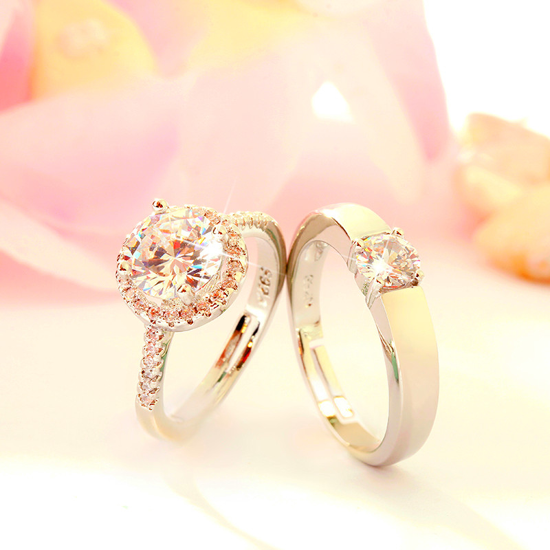 Wedding ring simulation couple Ring Wedding Ceremony fake wedding ring a pair of fake diamond ring props for ceremony exchange