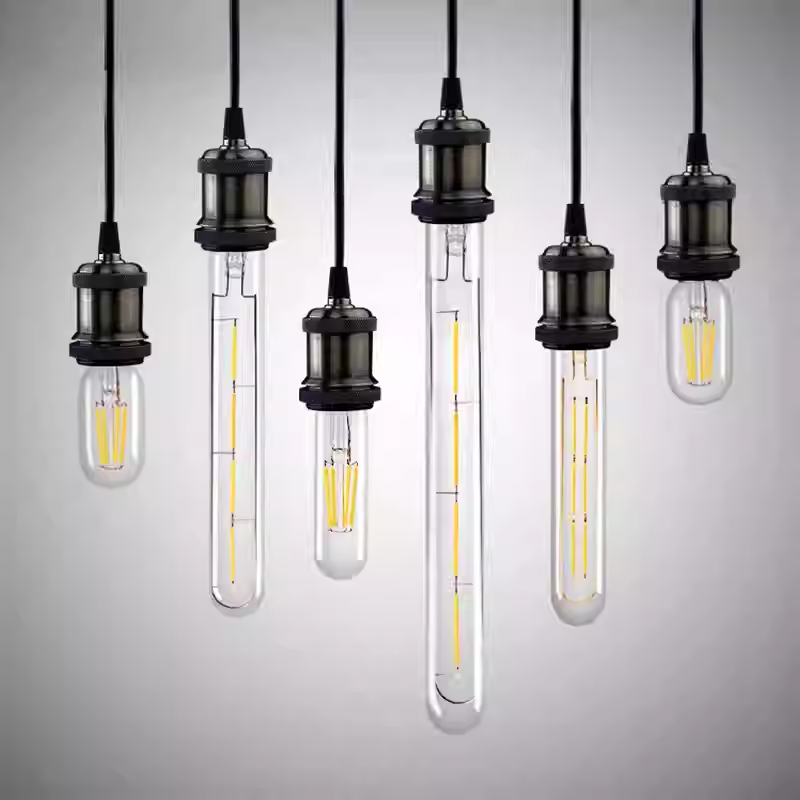 led灯泡爱迪生长条形直管T300复古E27大螺口防钨丝长笛8W暖黄白光