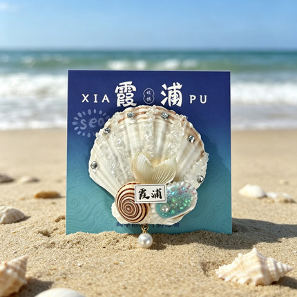 限定手工霞浦冰箱贴海洋贝壳扇贝鱼尾海螺旅游文创纪念品伴手礼物