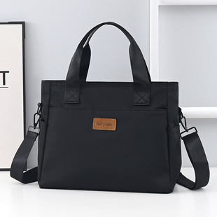 上班通勤斜挎包大容量a4文件袋休闲手提电脑包男女同款公文商务包