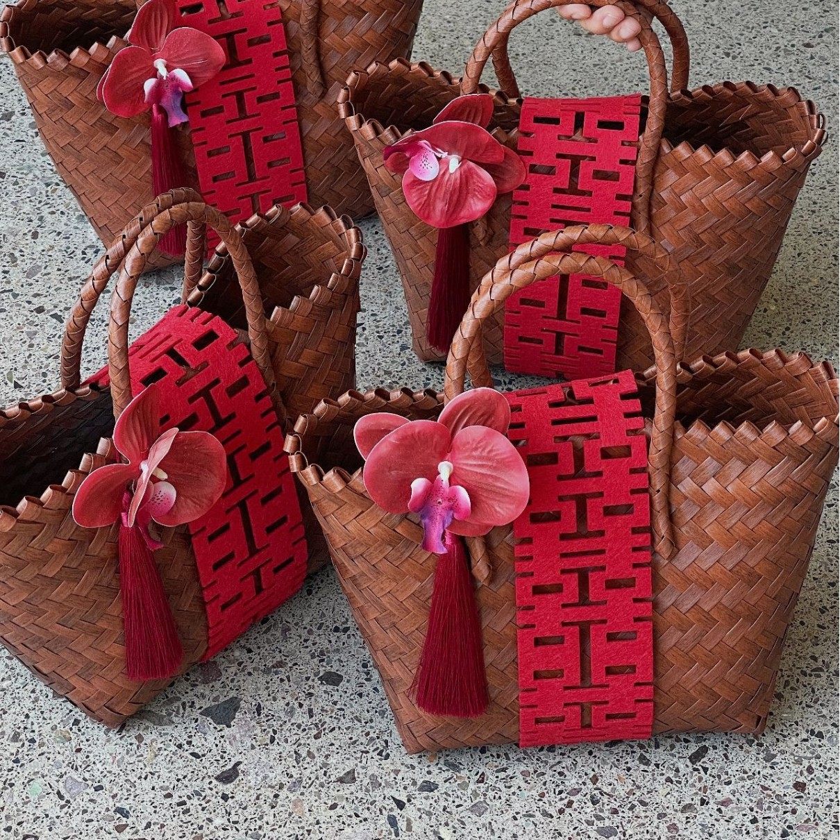 结婚毛毡喜字编织包菜篮子复古竹节手提托特包包女伴手礼包订婚,节庆用品/礼品,文化创意包/袋,淘宝优惠券,粉丝福利购,淘宝优惠卷