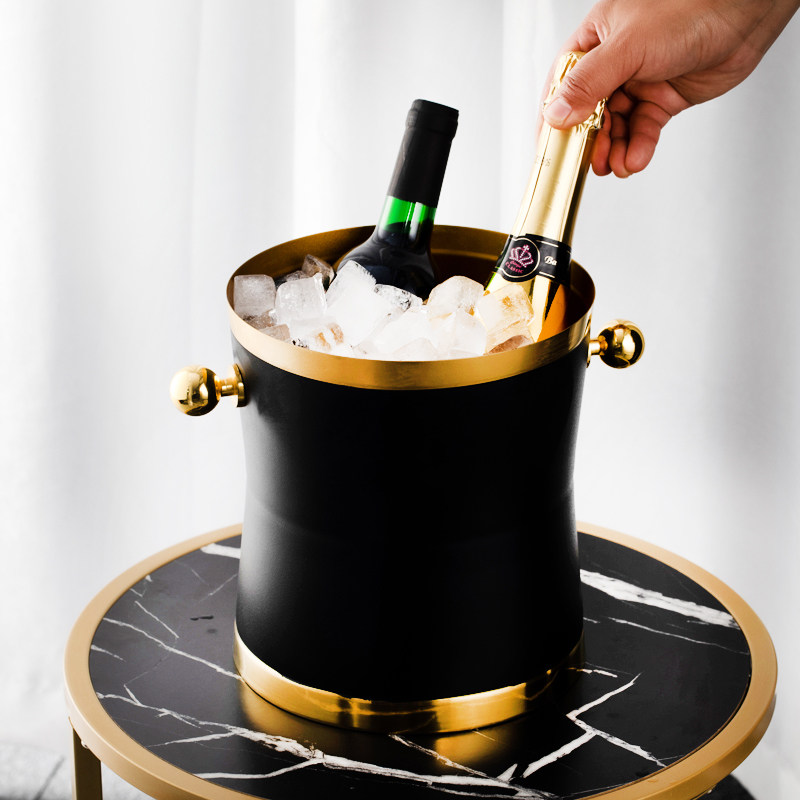 欧式新款冰桶家用红酒冰镇奢华香槟桶酒吧ktv冰酒器样板房装饰品