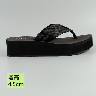 坡跟凉拖女中跟外穿青年增高防滑高台厚底2022夏季新款夹脚人字拖