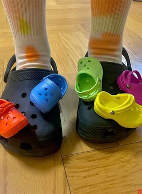 洞洞鞋配饰迷你5孔花园鞋花鞋扣配件diy饰品装饰扣适配crocs凉鞋