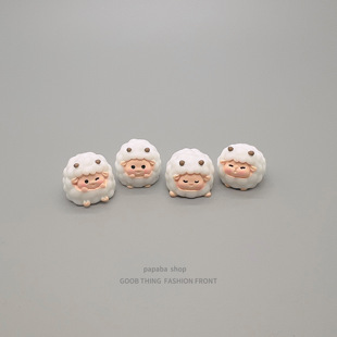 可爱胖嘟嘟小绵羊情绪稳定神器工位桌面小摆件治愈车载中控台装饰