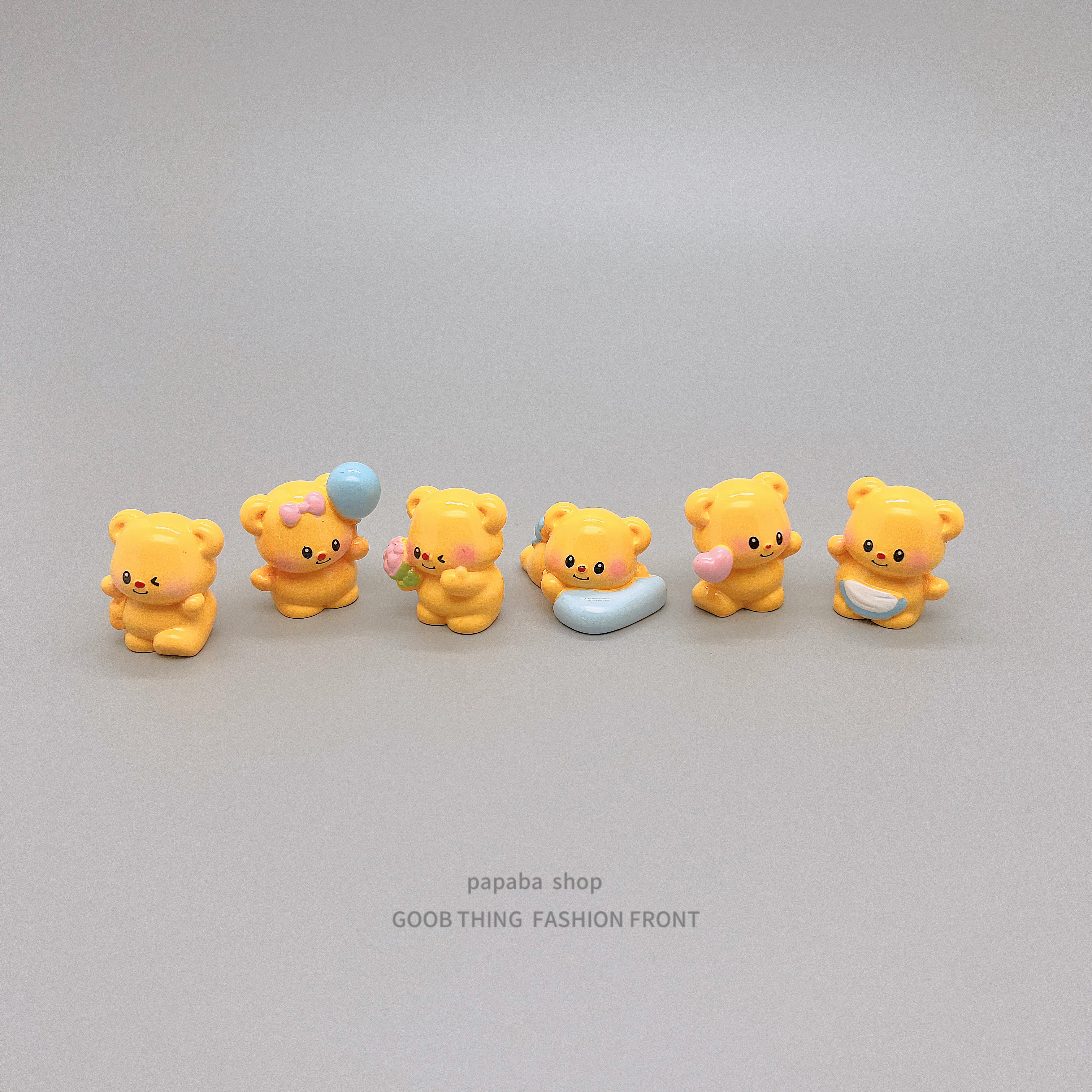 无聊了!摆几只奶油小熊可爱治愈小摆件车载导航仪中控台装饰品