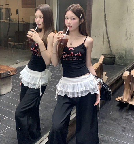 洋气蕾丝屁帘叠穿辣妹超短裙双层蛋糕蓬蓬小短裙裙帘装饰短裙女