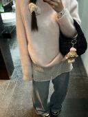 秋冬新款 波点半身裙透视短裙蕾丝屁帘毛衣下摆内衬裙叠穿神器短裙