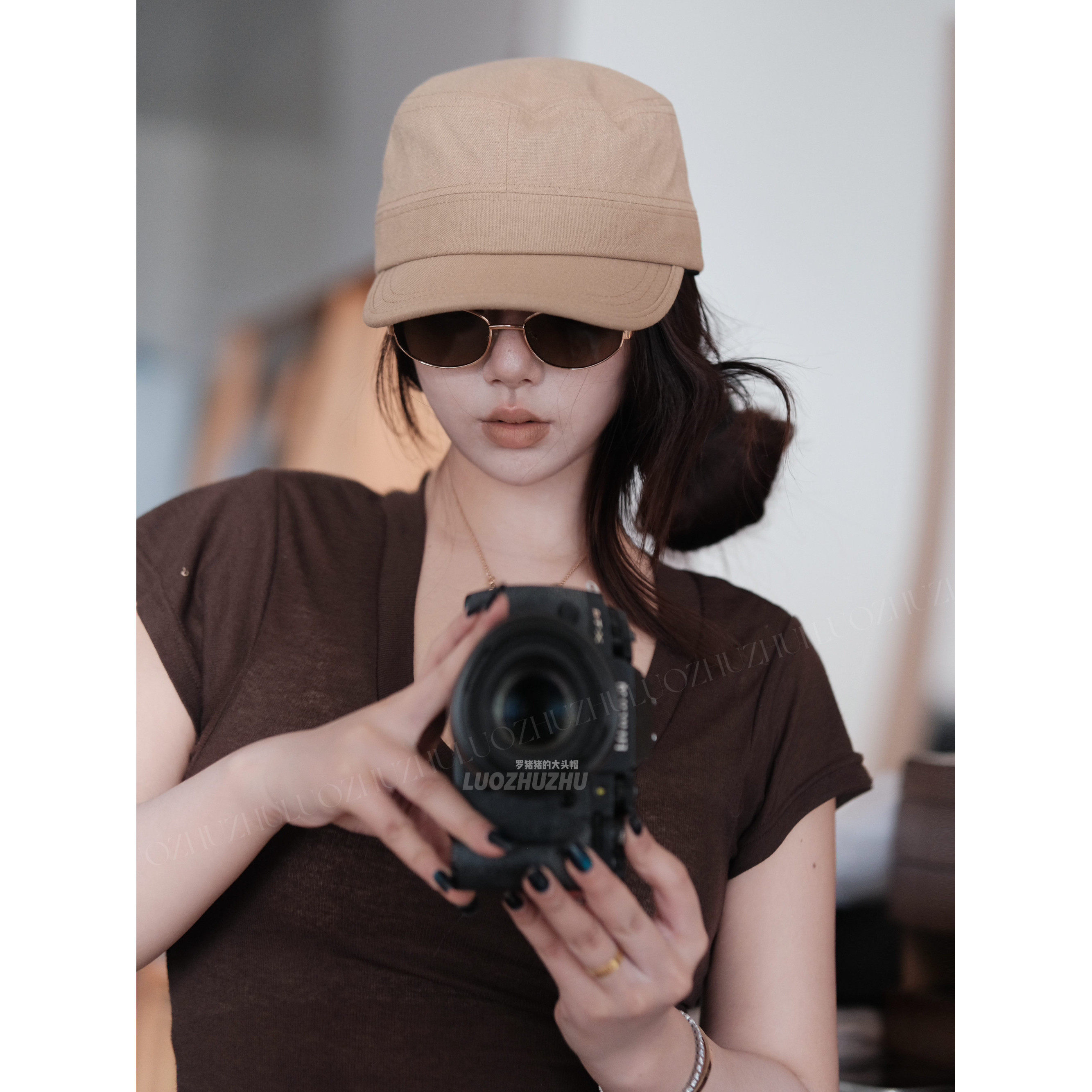 罗猪猪【春夏骑士】 三色可选骑士帽休闲百搭平顶鸭舌帽显