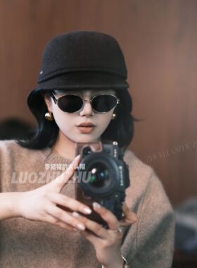 罗猪猪【羊毛马术】 羊毛秋冬天百搭日系鸭舌帽羊毛马术帽
