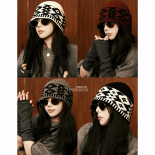 罗猪猪/【热巴】100%澳州羊毛韩国lo*原单设计师款针织显脸小包头