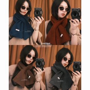 罗猪猪【八方来财】交叉围脖100%澳洲全羊毛围巾2025新款男女生冬