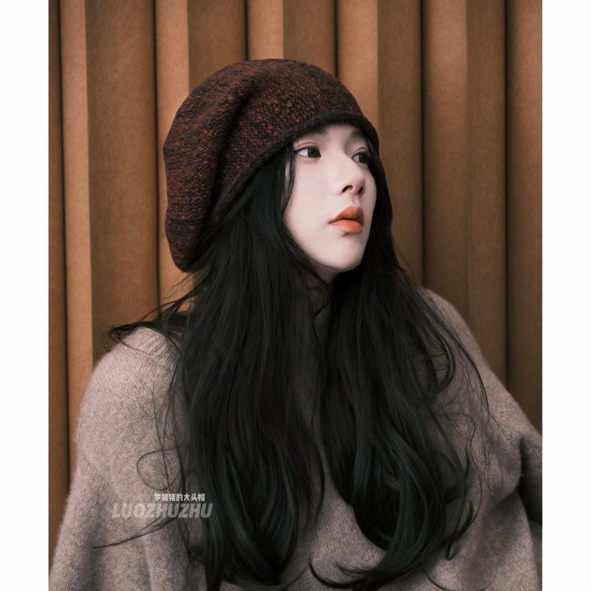 罗猪猪【灯泡堆堆】针织堆堆帽子秋冬显脸小羊毛混纺帽大