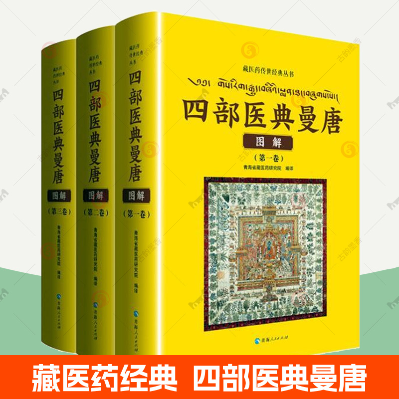 正版包邮 四部医典曼唐图解 全4册 藏医药丛书医学唐卡藏医学基础