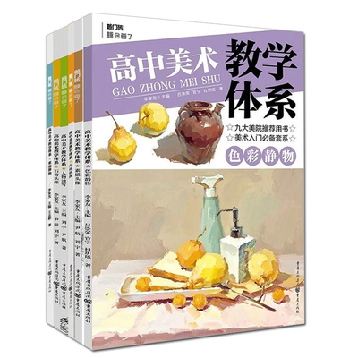 正版包邮 6册2020高中美术教学体系几何形体人物速写色彩静物石膏头像素描静物素描头像 美术教学体系 绘画临摹画册书籍 广州门市