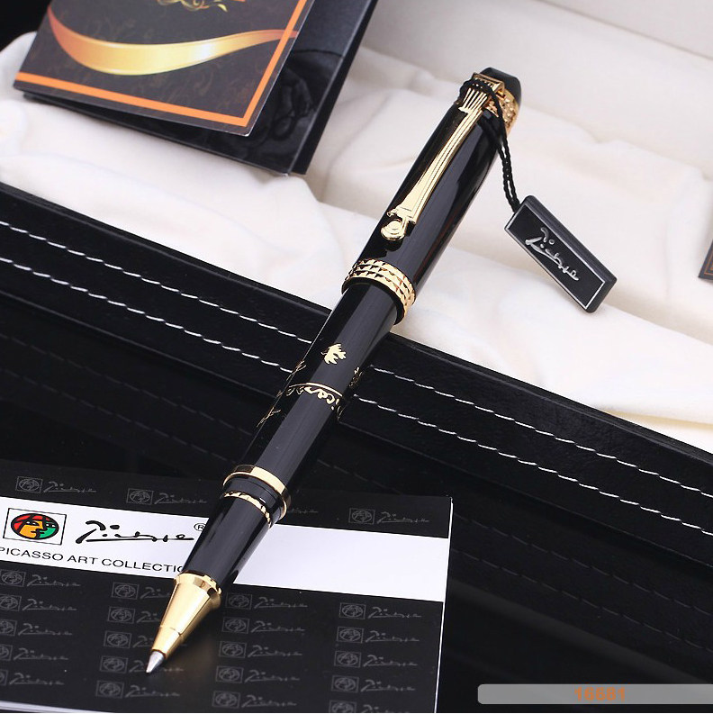 毕加索签字笔 ps-926卢克索金色和平成人商务办公宝珠笔礼盒装男女士