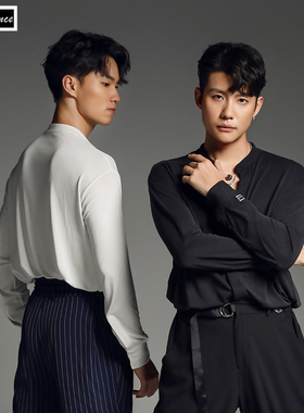 皇朝拉丁舞服新款男士练功服成人高端衬衫上衣长袖舞蹈服 MA1253