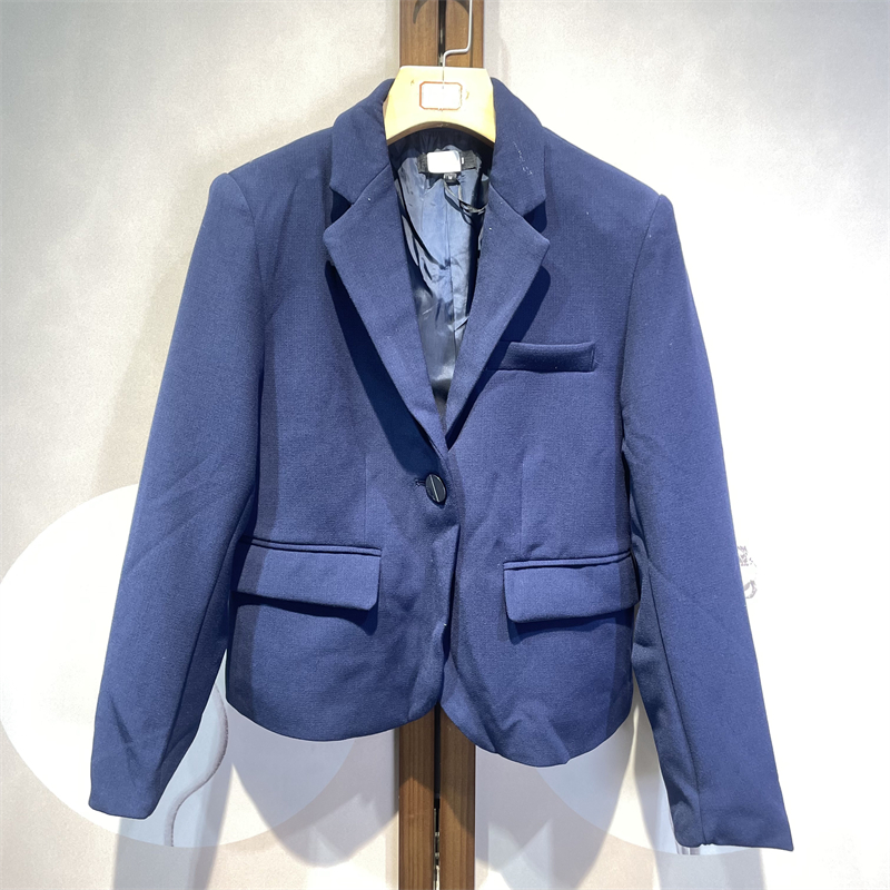 简约纯色修身时尚一粒扣式百搭小西装短款外套女24-3-4