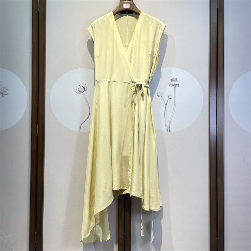 真丝建宏绉V领无袖一片式穿脱桑蚕丝百搭显瘦收腰系带连衣裙35-5-,女装/女士精品,连衣裙,淘宝优惠券,粉丝福利购,淘宝优惠卷