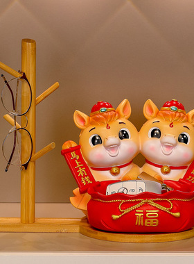 国潮马入户钥匙收纳玄关摆件客厅门口鞋柜家居装饰品乔迁新居