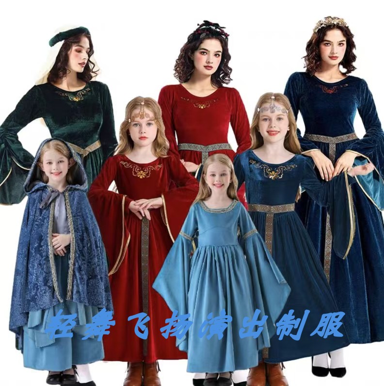 儿童公主女童中世纪宫廷长裙