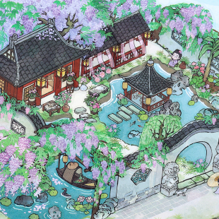 InfeelMe我的小屋立体造景贴纸中国风微缩场景手工拼贴解压贴画