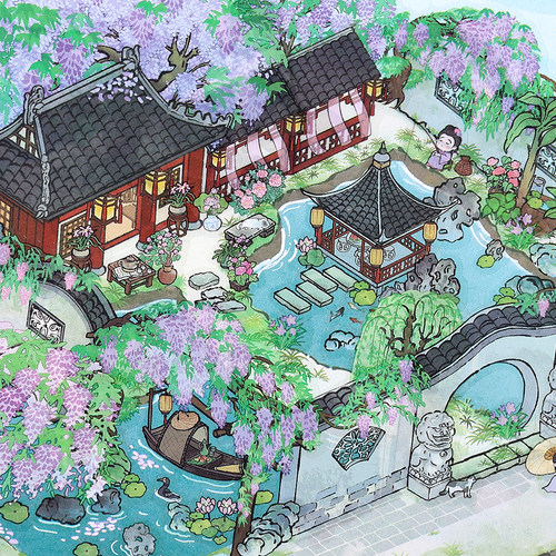 InfeelMe我的小屋立体造景贴纸中国风微缩场景手工拼贴解压贴画