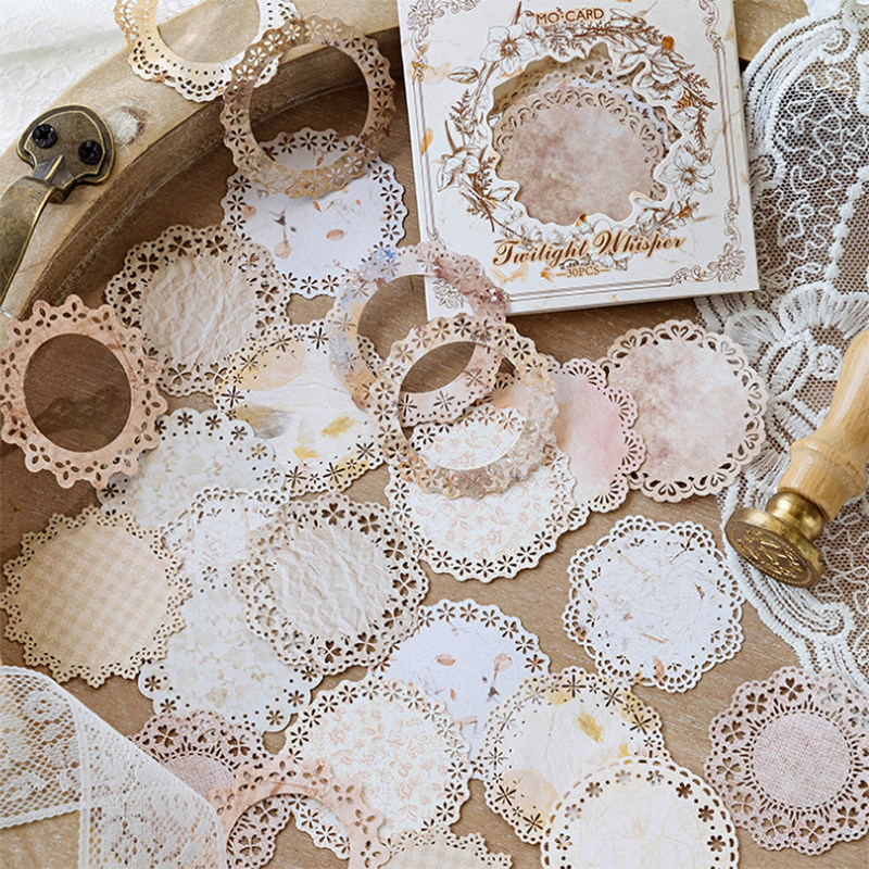 蕾丝光影镂空手帐素材纸复古边框爱心盐系痛包手账拼贴打底背景纸,文具电教/文化用品/商务用品,便签本/便条纸/N次贴,淘宝优惠券,粉丝福利购,淘宝优惠卷