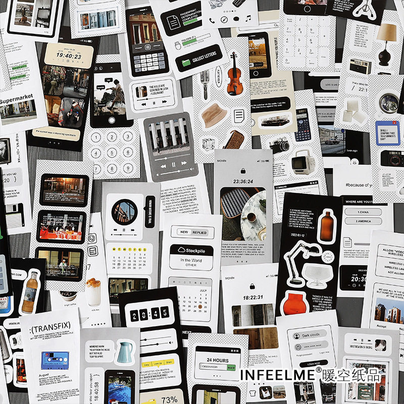 日常情绪手账贴纸本贴ins风英文盐系手帐造景diy拼贴装饰素材贴画