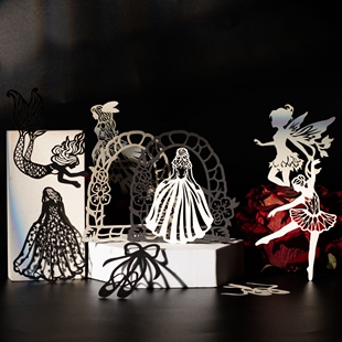 影子共舞镂空手帐素材纸ins简约芭蕾人物剪影痛包手账diy拼贴装饰