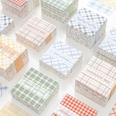 200张格纹小世界便签纸格子无粘性盐系手帐diy装 饰背景素材打底纸