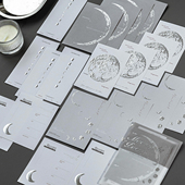 万物静默如迷烫银凸版 浮雕手账便签纸复古英文手帐拼贴打底素材纸