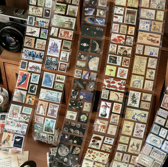 复古邮票手帐胶带拼贴装饰贴纸