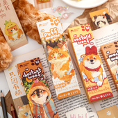 暇日漫记盒装 饰素材小卡片 书签可爱萌宠狗狗猫咪文字痛包手帐装