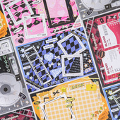 包中漫游懒人扎包痛包背板素材纸盐系手帐造景拼贴装 饰打底背景纸