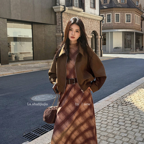 轻奢感法式复古时尚短款皮衣外套