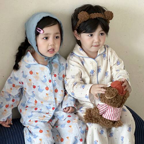 儿童睡衣纯棉春秋款家居服套装